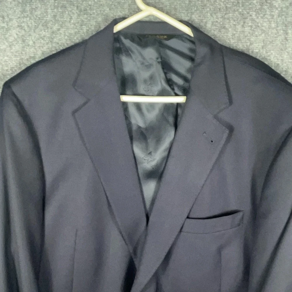 Jos A Bank Signature Gold Navy Blue Wool Blend Blazer Jacket Men's‎ 46L